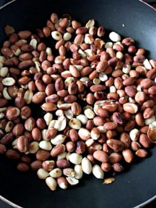 Dry roasting the peanuts